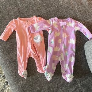 2 Carters newborn sleepers